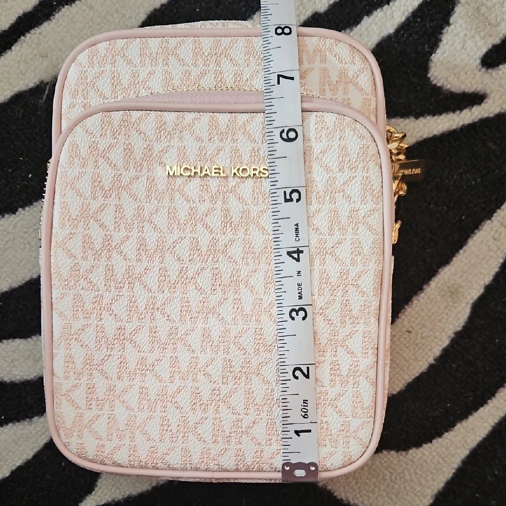 Michael Kors Light Pink Monogram Crossbody Bag - Picture 3 of 8